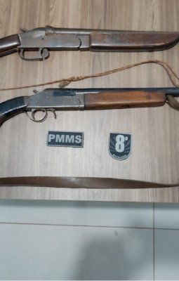 Polícia Militar apreende duas espingardas após denúncia anônima em Angélica
