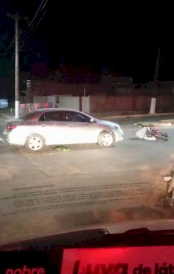 Ivinhema - Acidente entre carro e bicicleta,  deixa uma vítima ferida no bairro Vitória