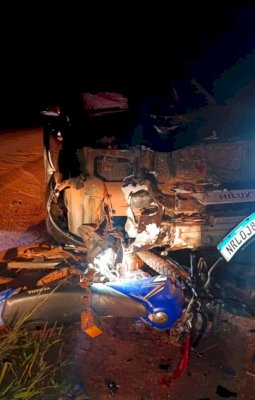 Ivinhema: Homem de 51 anos morre em colisão entre caminhonete e motocicleta na MS-141