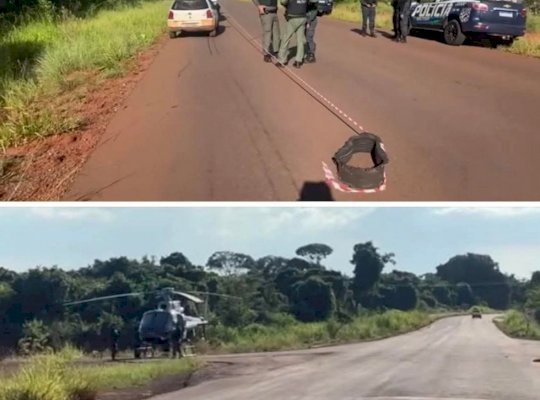Confronto com bandidos mobiliza helicóptero e várias equipes da Polícia Militar