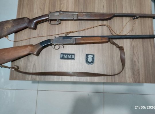 Polícia Militar apreende duas espingardas após denúncia anônima em Angélica