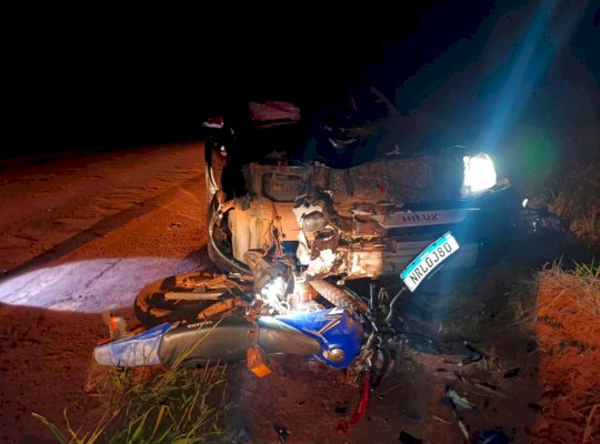 Ivinhema: Homem de 51 anos morre em colisão entre caminhonete e motocicleta na MS-141