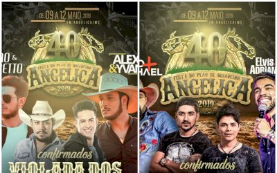 Quatro atrações já estão confirmadas da 40ª Festa do Peão de Angélica