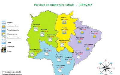 Fim de semana começa frio nas regiões sudoeste e sul de MS