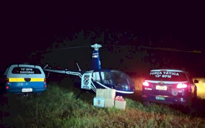 Naviraí - Polícia Militar apreende 188 quilos de pasta base de cocaína e apreende helicóptero