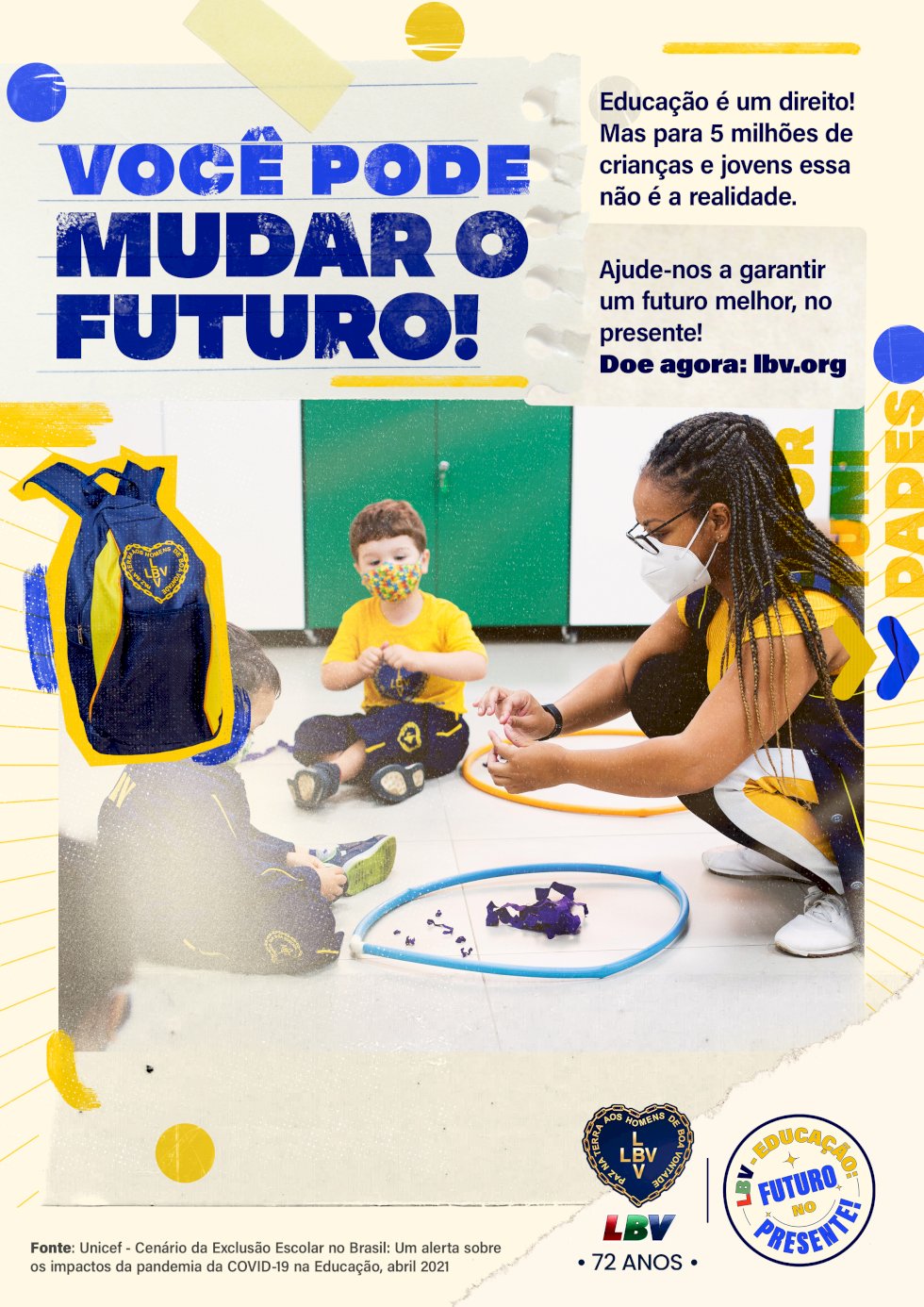 LBV investe em ações de apoio à educação de crianças, adolescentes e jovens em situação de vulnerabilidade social