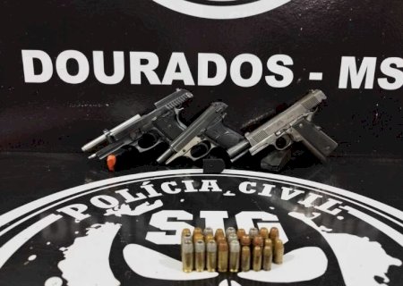 Em investigação de homicídio, comerciante é detido com armas furtadas da PM do Mato Grosso e de MS