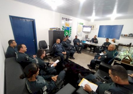 Comando do 8° BPM realiza reunião com oficiais e comandantes de unidades e apresenta planejamento estratégico da PMMS.