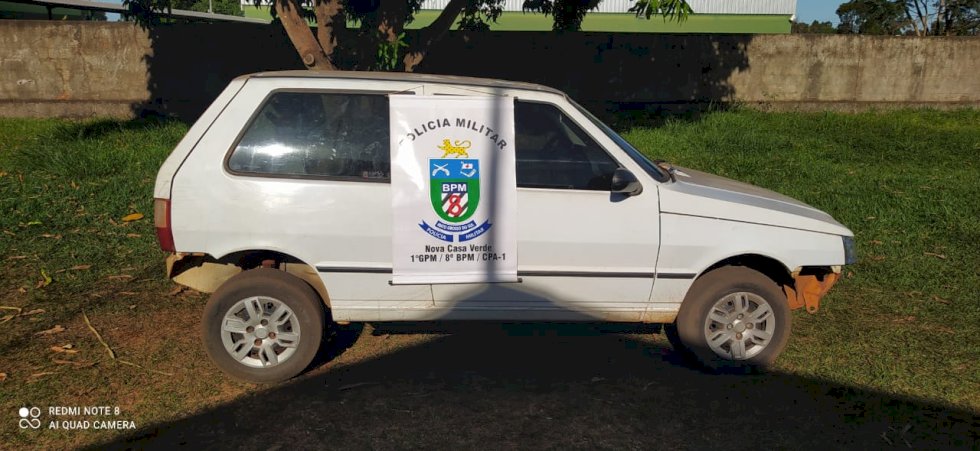 Em menos de 24 horas, Polícia Militar de Casa Verde recupera veículo furtado em Nova Andradina.