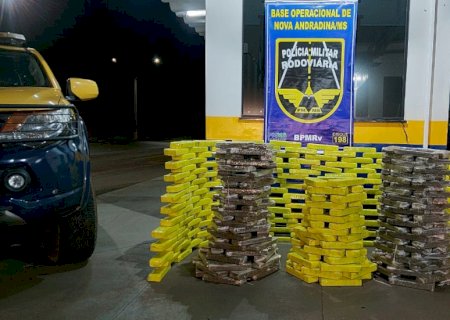 Polícia Militar Rodoviária apreende veículo com carga de maconha em Nova Andradina.