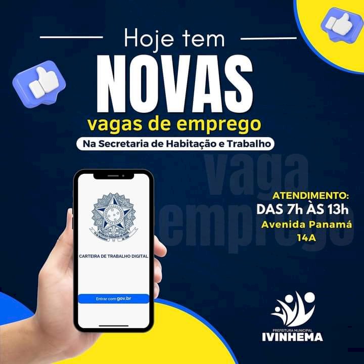 Ivinhema -Vagas de emprego.