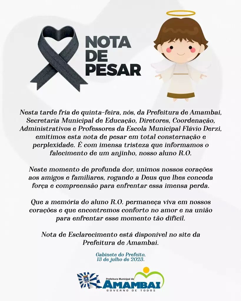 Criança tem mal súbito enquanto brincava e morre em escola.
