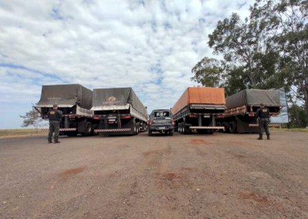 Carga milionária de pneus contrabandeados é apreendida em quatro carretas