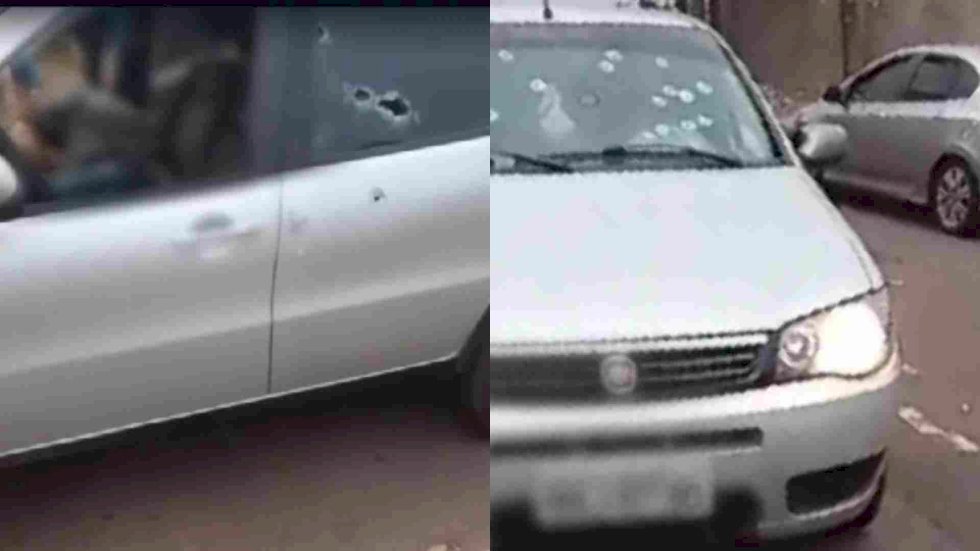 Carro é atingido por 30 disparos e passageiro morre