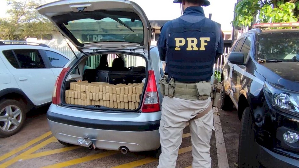Adolescente é apreendido na BR-163 com quase meia tonelada de maconha.