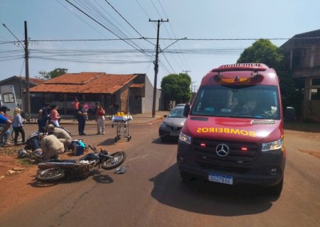 Nova Andradina - Motociclista fica ferido em acidente após não respeitar a sinalização.