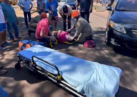 Ivinhema - Mulher é atropelada por veículo na Av Brasil.