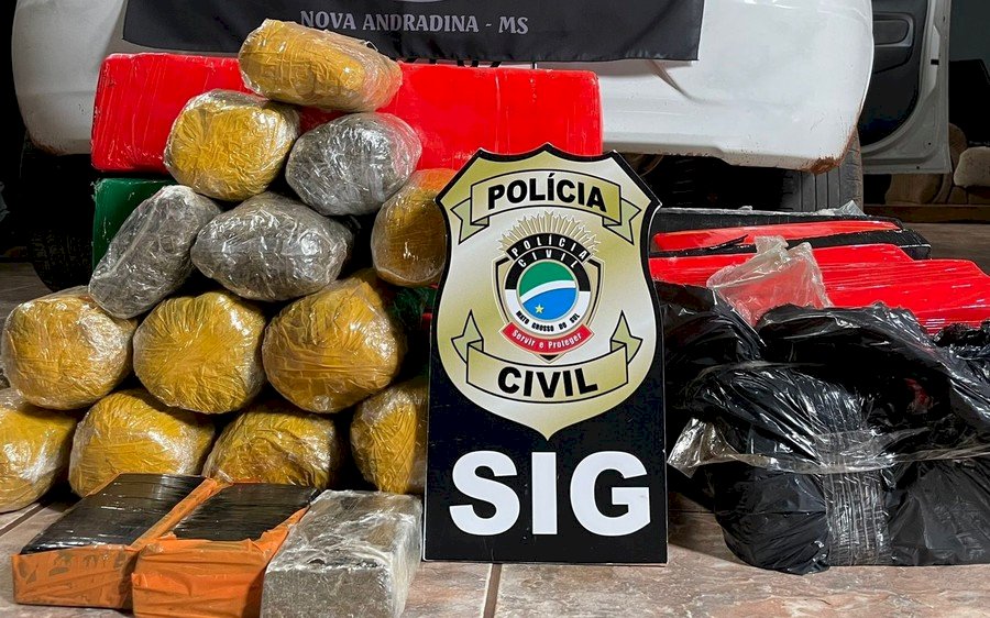 Polícia Civil de Nova Andradina apreende mais de 100 quilos de maconha