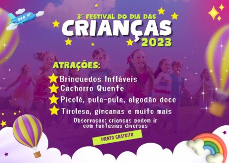 Ivinhema realizará a   3ºFestival do dia das Crianças.