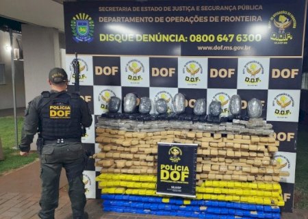 DOF apreende quase meia tonelada de drogas em terreno baldio em Dourados