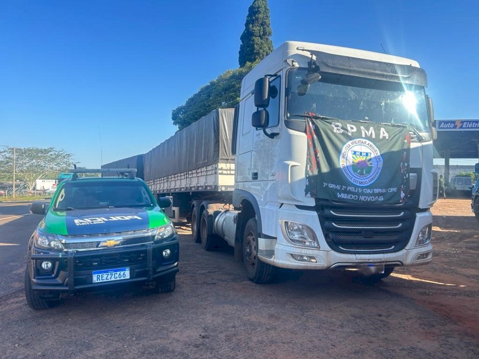 Polícia Militar Ambiental de Mundo Novo recupera caminhão roubado