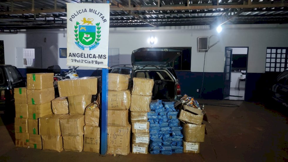 Polícia Militar de Angélica apreende mercadorias de descaminho avaliadas em 28 mil reais