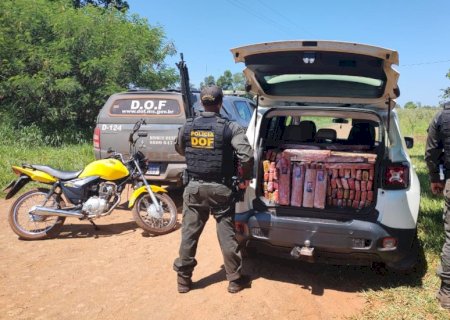 Homem que seguia com mais de 200 quilos de maconha para São Paulo é preso pelo DOF no Assentamento Itamarati