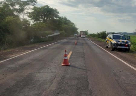 Motorista morre em colisão frontal entre carro e caminhão na BR-262 em MS