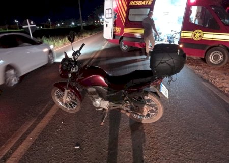 Ivinhema - Motociclista fica ferido após rampar quebra molas na MS - 141