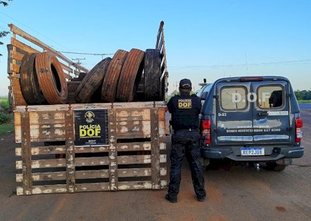 Caminhão com mais de R$ 90 mil em pneus contrabandeados é apreendido pelo DOF em Naviraí