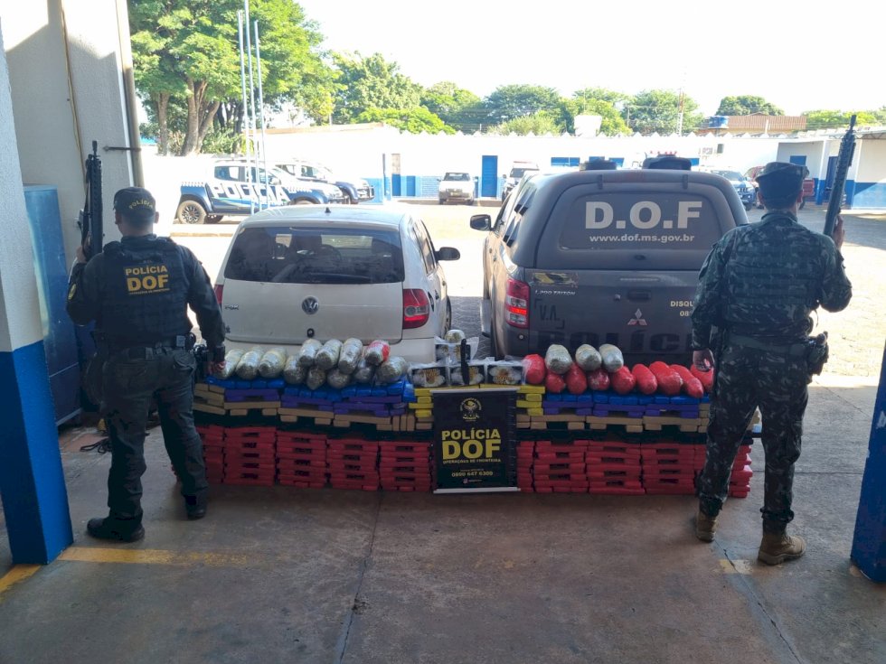 Ação conjunta entre DOF e Exército Brasileiro resulta na apreensão de mais de meia tonelada de drogas