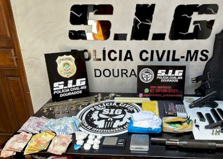 Durante investigações de homicídios, Polícia Civil apreende armas e drogas em Dourados