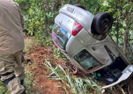 Motorista desvia de animal na pista e carro capota