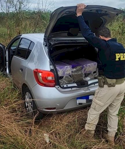 Ivinhema -PRF recupera veículo e apreende 247 kg de maconha e skunk