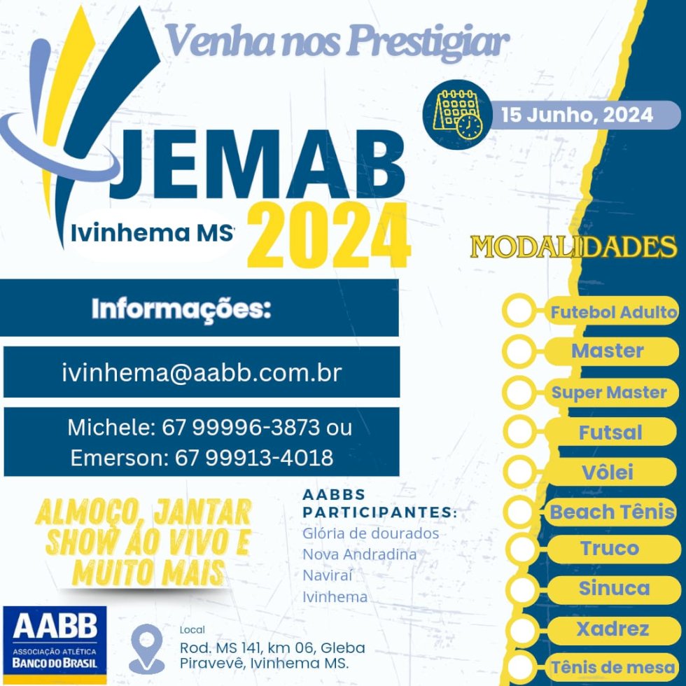Ivinhema - AABB sediará jogos regionais em sua sede