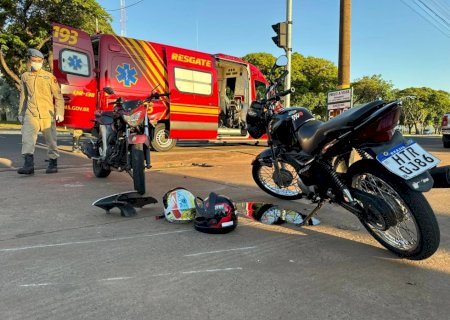 Acidente entre motos deixa dois feridos em Nova Andradina