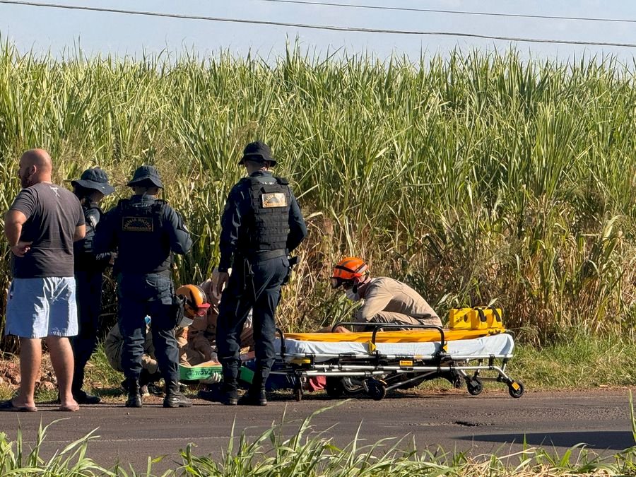 Motociclista fica ferido após colidir com carreta na MS-134 entre Nova Andradina e Batayporã