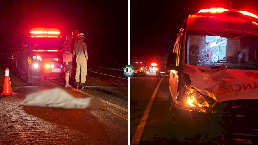 Homem morre após ser atropelado por ambulância na BR-060