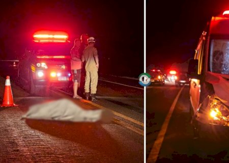 Homem morre após ser atropelado por ambulância na BR-060