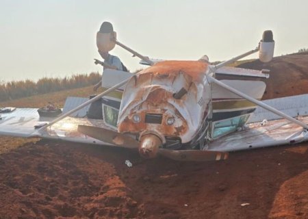 Aeronave com quatro ocupantes cai em MS; todos sobrevivem