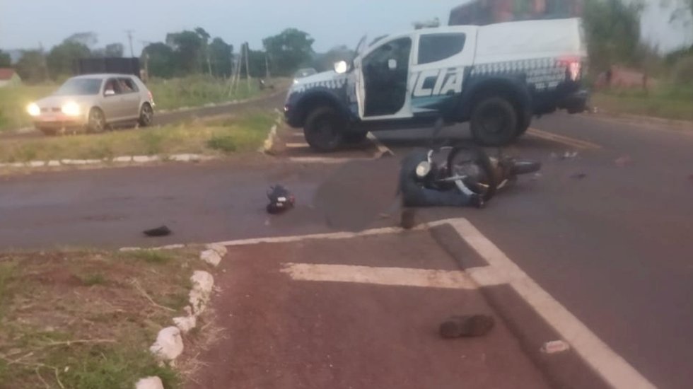 Motociclista morre em acidente no trevo das rodovias MS-376 e MS-147, no acesso a Culturama
