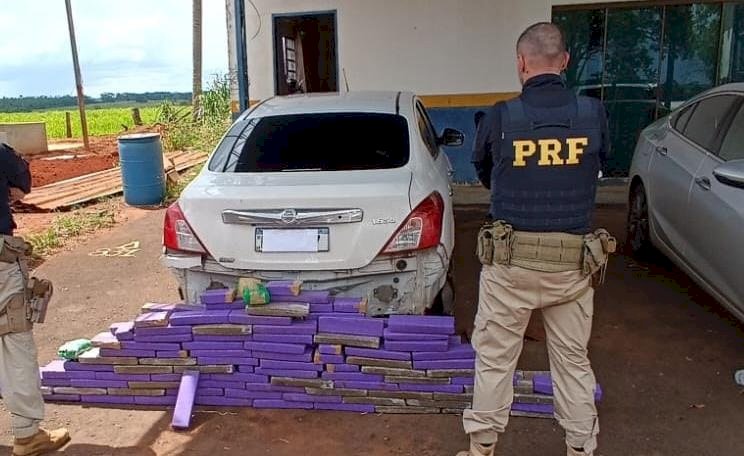 Ivinhema - PRF apreende 100 Kg de maconha
