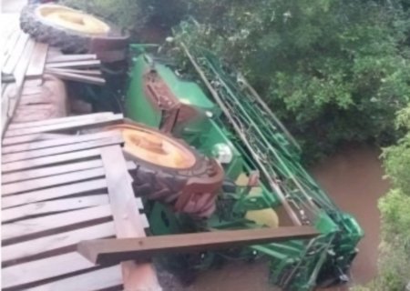 Ponte ruim pode ter causado acidente com pulverizador em Nova Alvorada do Sul