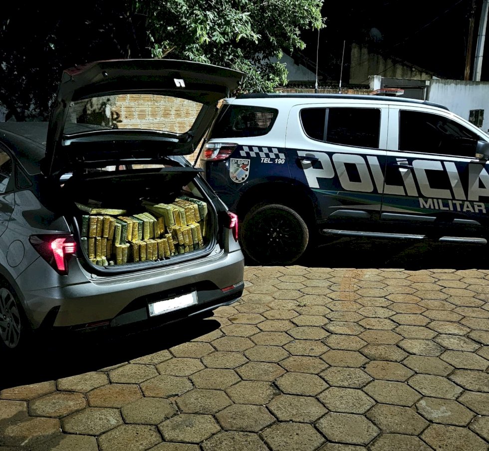 Polícia Militar apreende 450kg de maconha e prende dois homens em flagrante em Nova Andradina