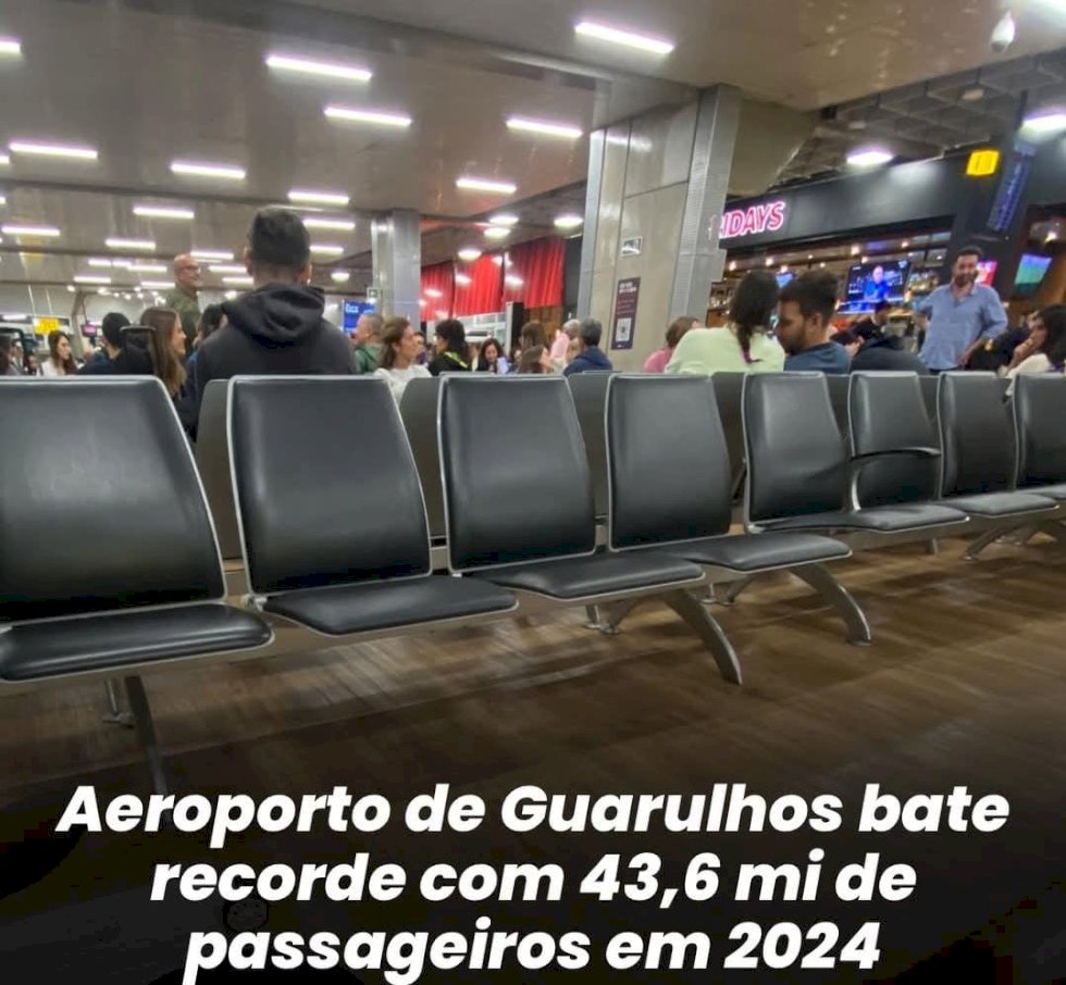 Aeroporto de Guarulhos bate recorde com 43,6 mi de passageiros em 2024