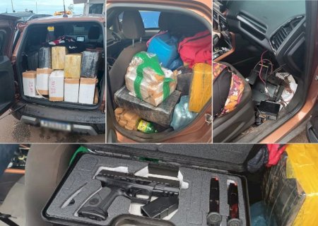 Após perseguição, PRF apreende droga, arma e recupera carro roubado em Nova Andradina