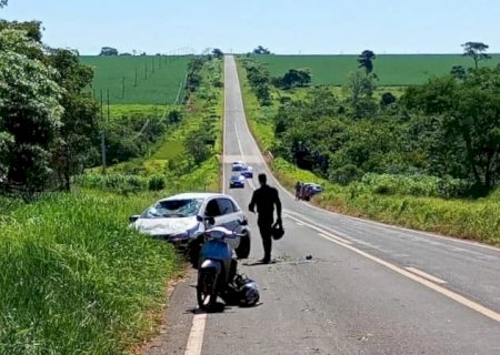 Acidente entre Anaurilândia e Batayporã deixa jovem de Nova Andradina ferido