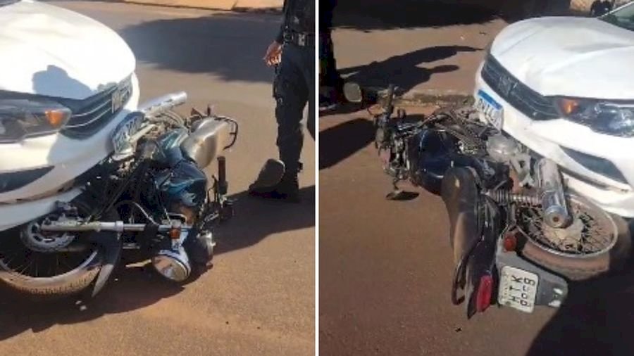 Motociclista sofre fratura exposta ao se envolver acidente na cidade de Nova Andradina
