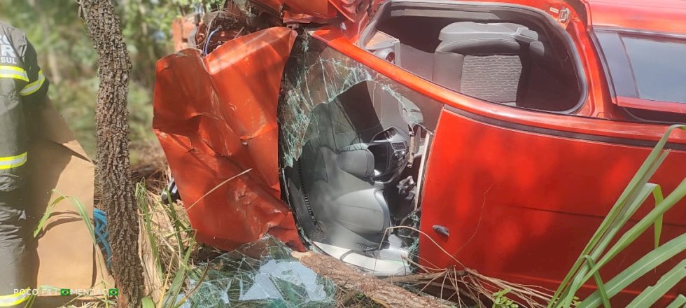 Nova Andradina - Motorista perde controle da direção e capota veículo na MS -134