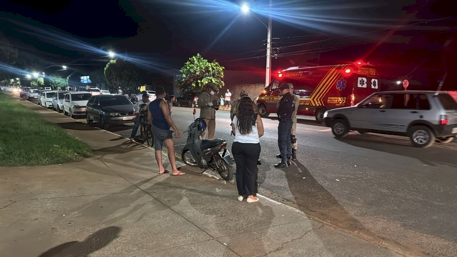 Carro e moto colidem nas proximidades do Hospital Regional de Nova Andradina